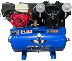 13 HP 30 Gal 175 Max PSI 34 CFM Two-Stage Truck Mount Gas Reciprocating Air Compressor Electric Start Honda Engine