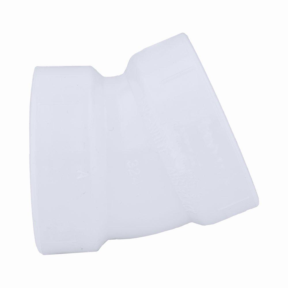 White PVC DWV 22-1/2° Elbow 