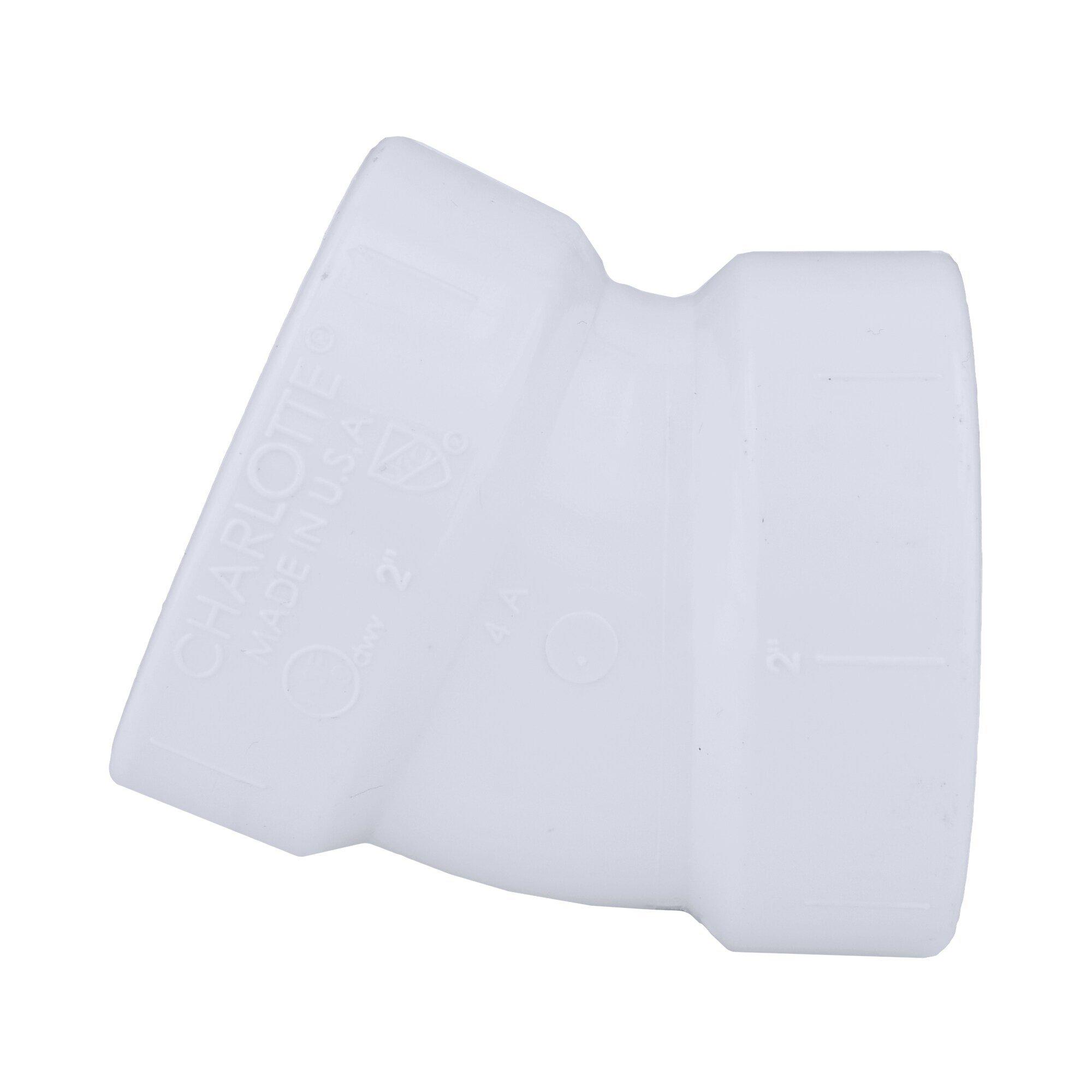 White Hub 22-1/2 Degree Schedule 40 Plastic DWV Elbow 