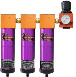 Filtration Package #6 - 1/4 in. Water Separator, Oil Coalescing Filter, Activated Carbon and Regulator (20 CFM)