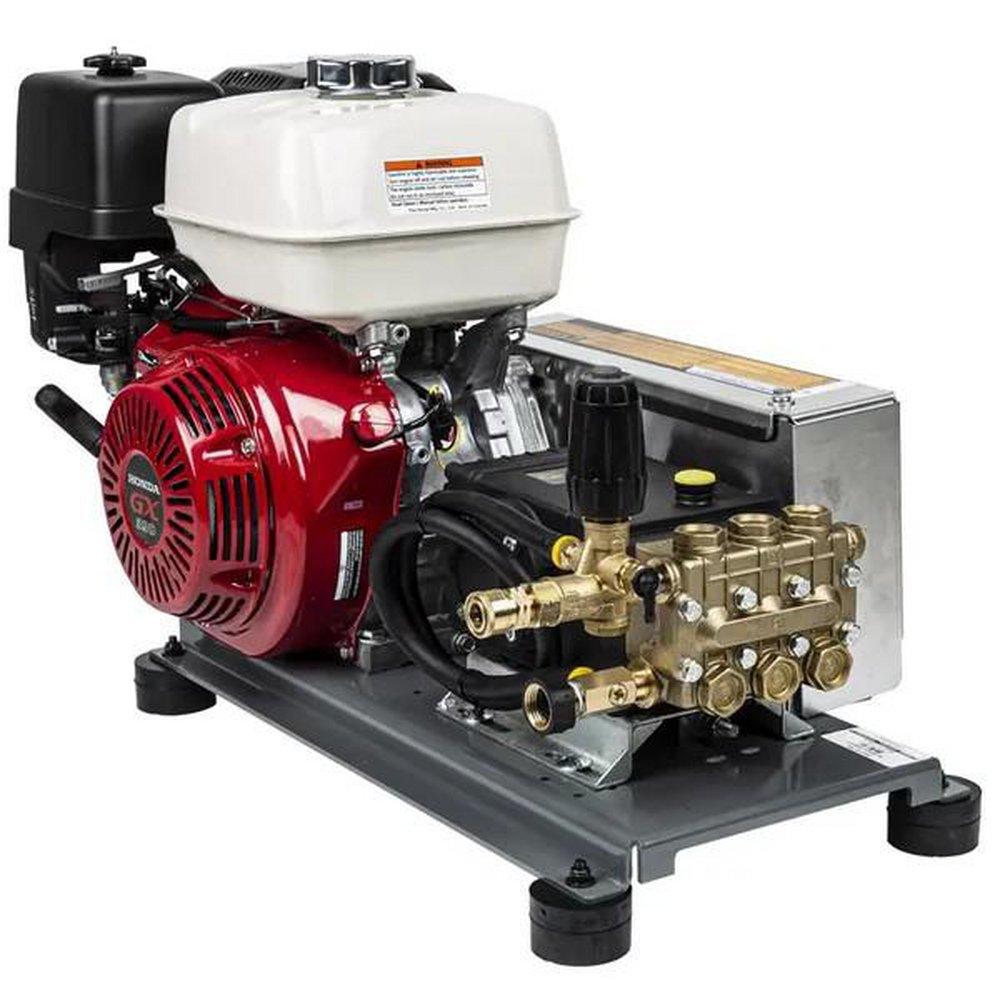 Be Power Equipment Professional 4000 Psi Gas - Cold Water Belt-Drive Skid Pressure Washer W/ Gener 