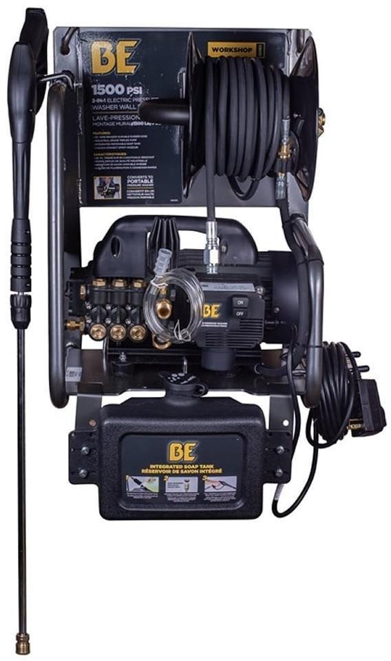 1500 PSI Electric Cold Water Wall Mount Pressure Washer 