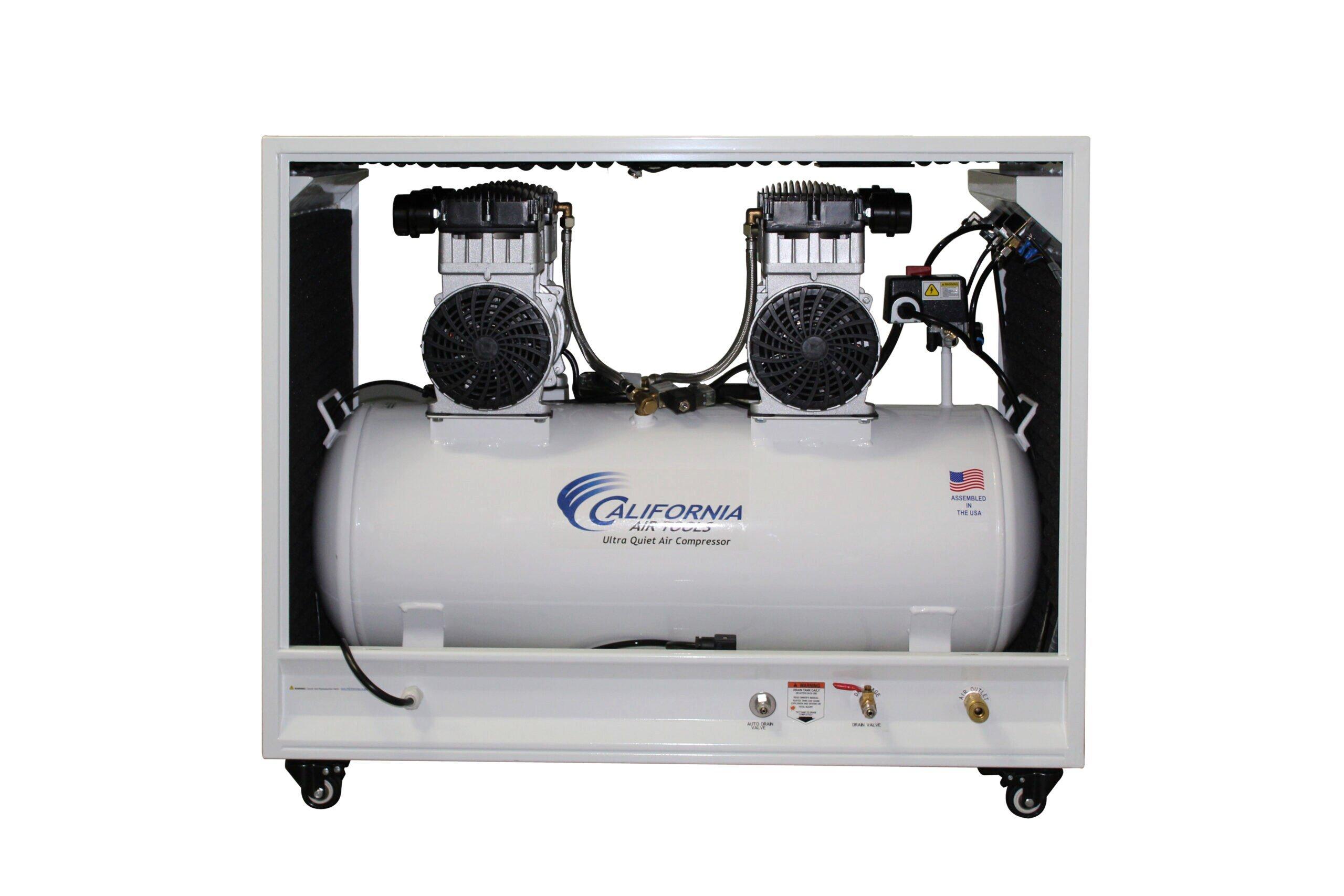 4 HP 20 Gal 125 Max PSI Single-Stage Portable Electric (230 Volt) Reciprocating Air Compressor with Auto Drain and Soundproof Cabinet 