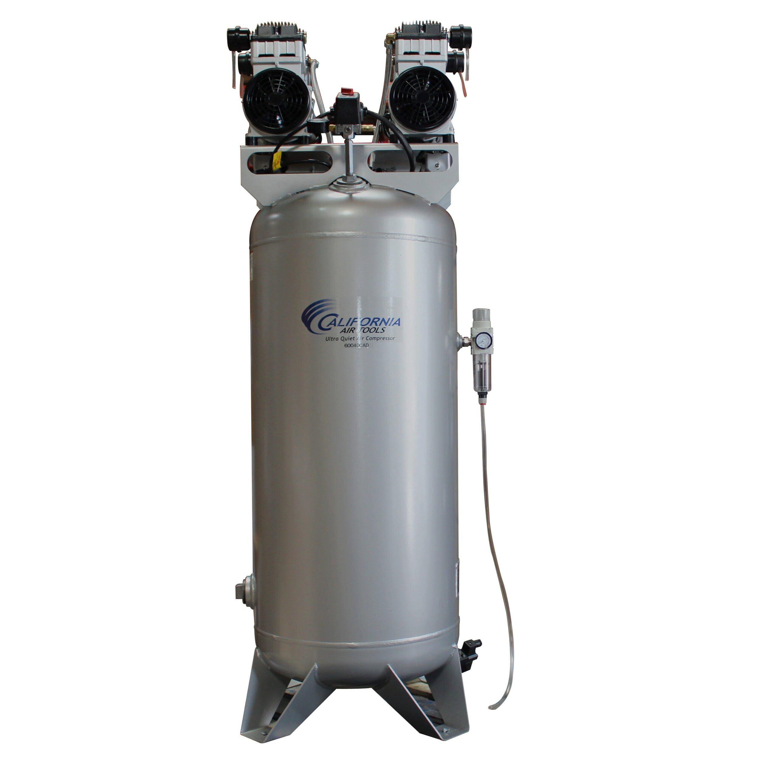 SP Series Ultra Quiet and Oil-Free 4 HP 60 Gal Steel Tank Air Compressor with Auto Drain 
