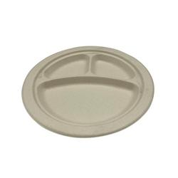 9 in. PFAS Free Plate in White (3-Comp 500)