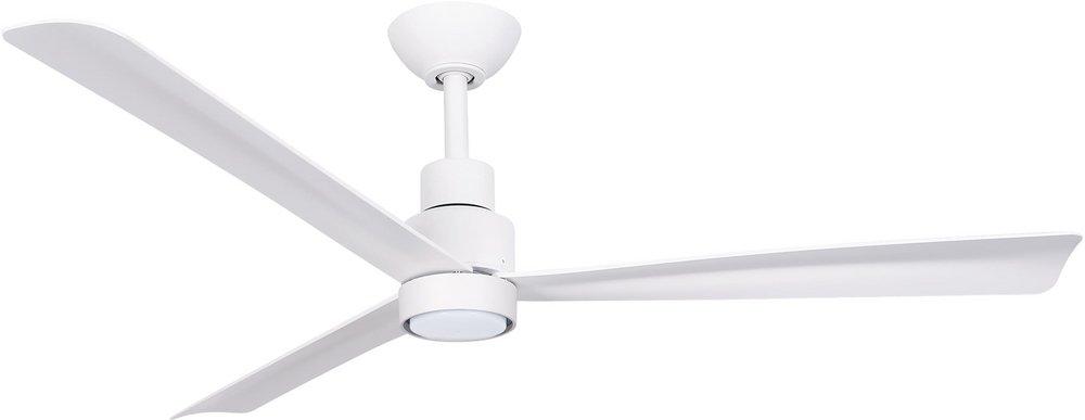 52 in. 3-Blade Indoor/Outdoor Integrated LED Ceiling Fan in Flat White 