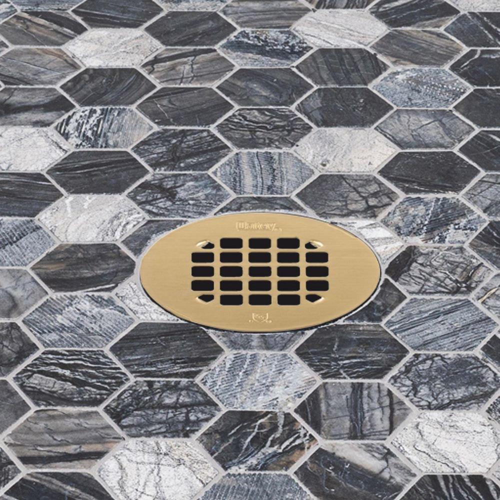 4-1/4 in. Snap-Tite Shower Strainer in Brushed Gold 