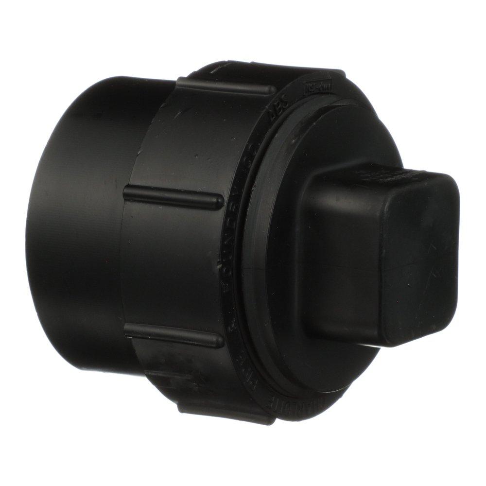 Black ABS DWV Fitting Cleanout Adapter with Plug 
