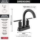 DELTA ALTADO TWO HANDLE TRACT-PACK CENTERSET BATHROOM FAUCET 