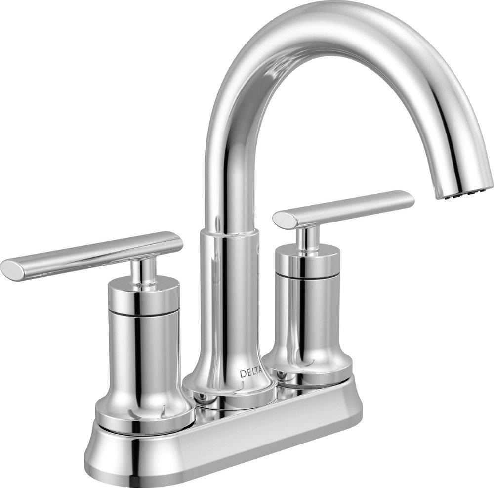 Two Handle Centerset Bathroom Sink Faucet in Chrome 