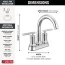 Two Handle Centerset Bathroom Sink Faucet in Chrome 