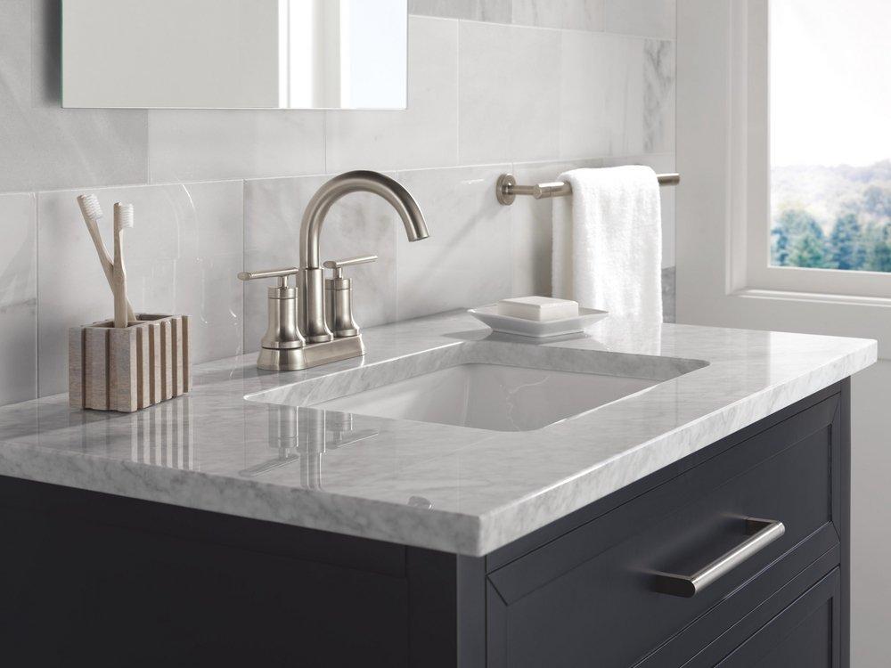 DELTA ALTADO TWO HANDLE CENTERSET BATHROOM FAUCET 