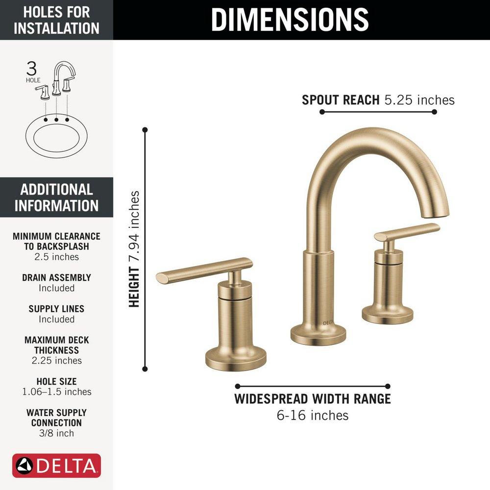 Two Handle Widespread Bathroom Sink Faucet in Champagne Bronze 