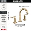 Two Handle Widespread Bathroom Sink Faucet in Champagne Bronze 