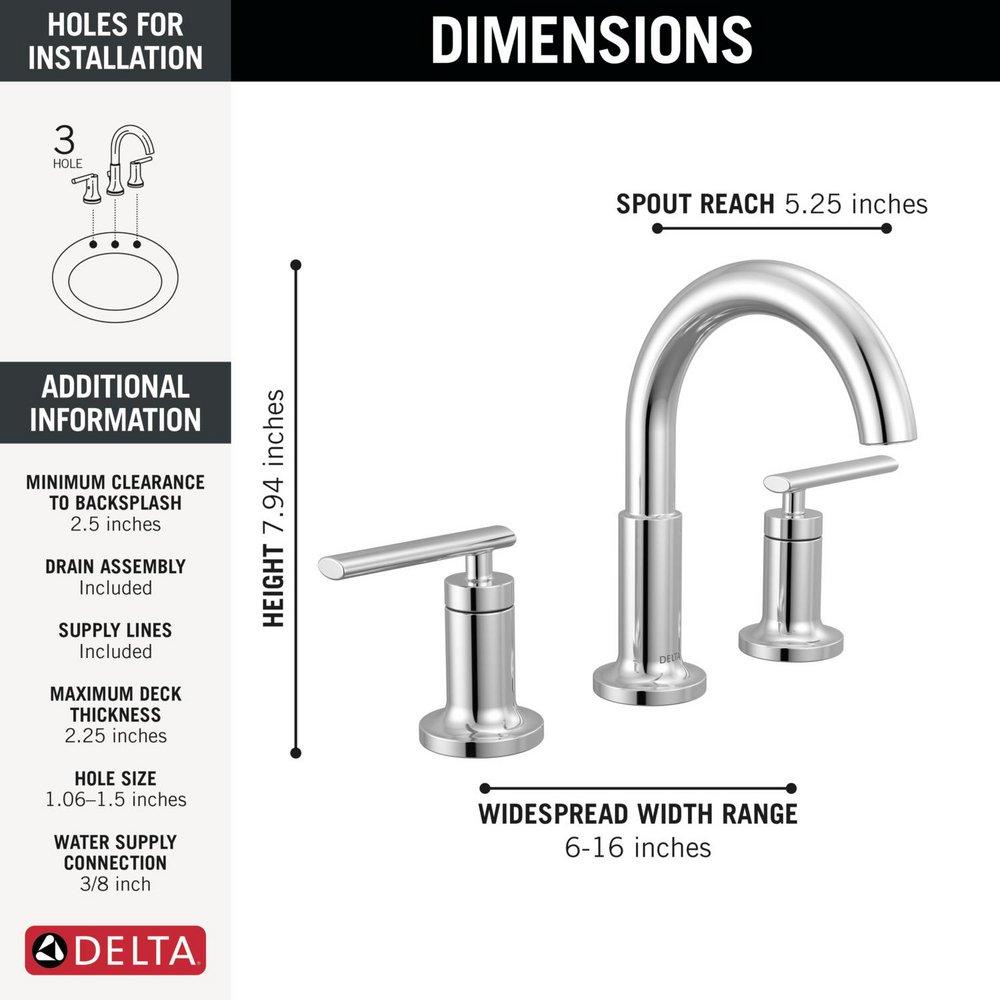 DELTA ALTADO TWO HANDLE WIDESPREAD BATHROOM FAUCET 