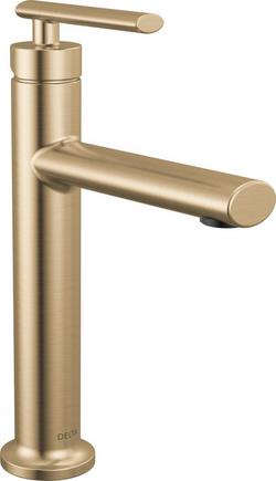 Single Handle Monoblock Bathroom Sink Faucet in Champagne Bronze
