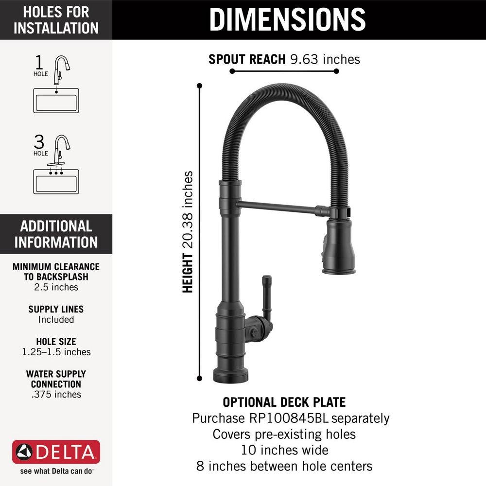 Single Handle Touchless Kitchen Faucet in Matte Black 