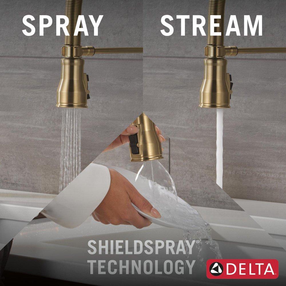 Single Handle Touchless Kitchen Faucet in Champagne Bronze 