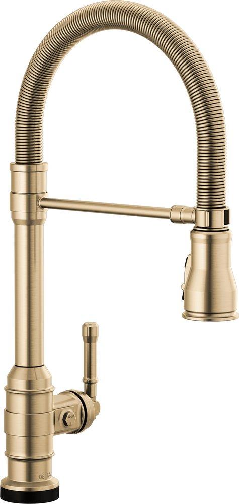 Single Handle Touchless Kitchen Faucet in Champagne Bronze 