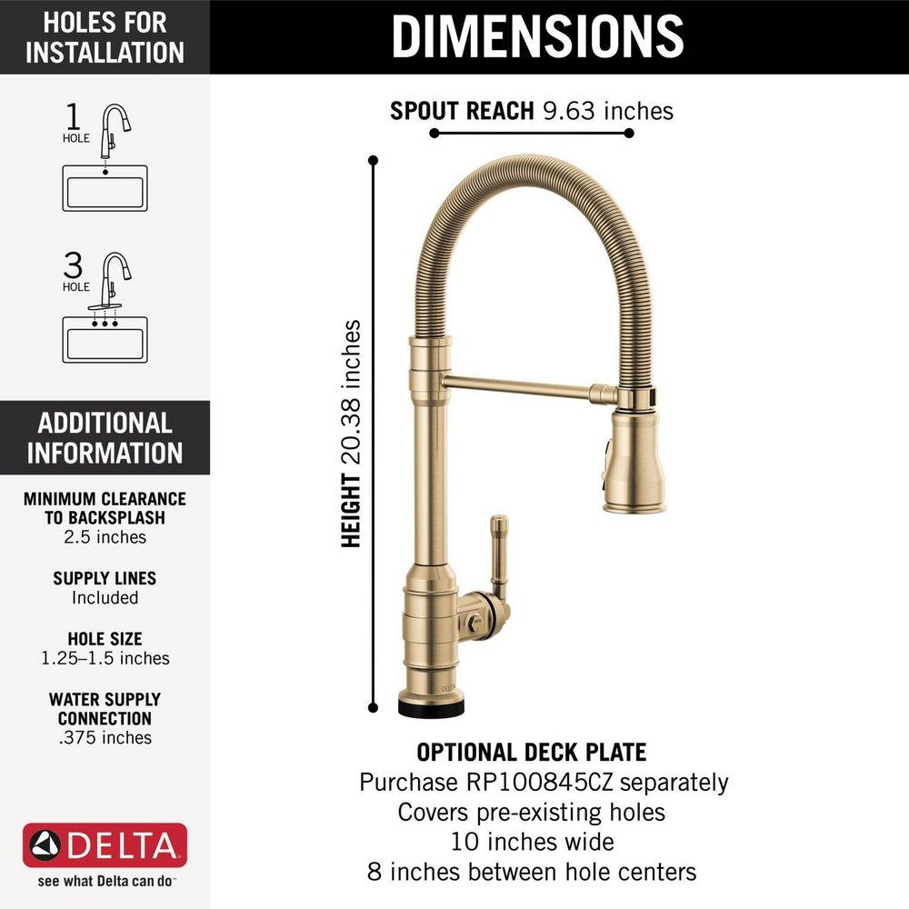 Single Handle Touchless Kitchen Faucet in Champagne Bronze 