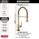 Single Handle Touchless Kitchen Faucet in Champagne Bronze 