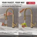 Single Handle Touchless Kitchen Faucet in Champagne Bronze 