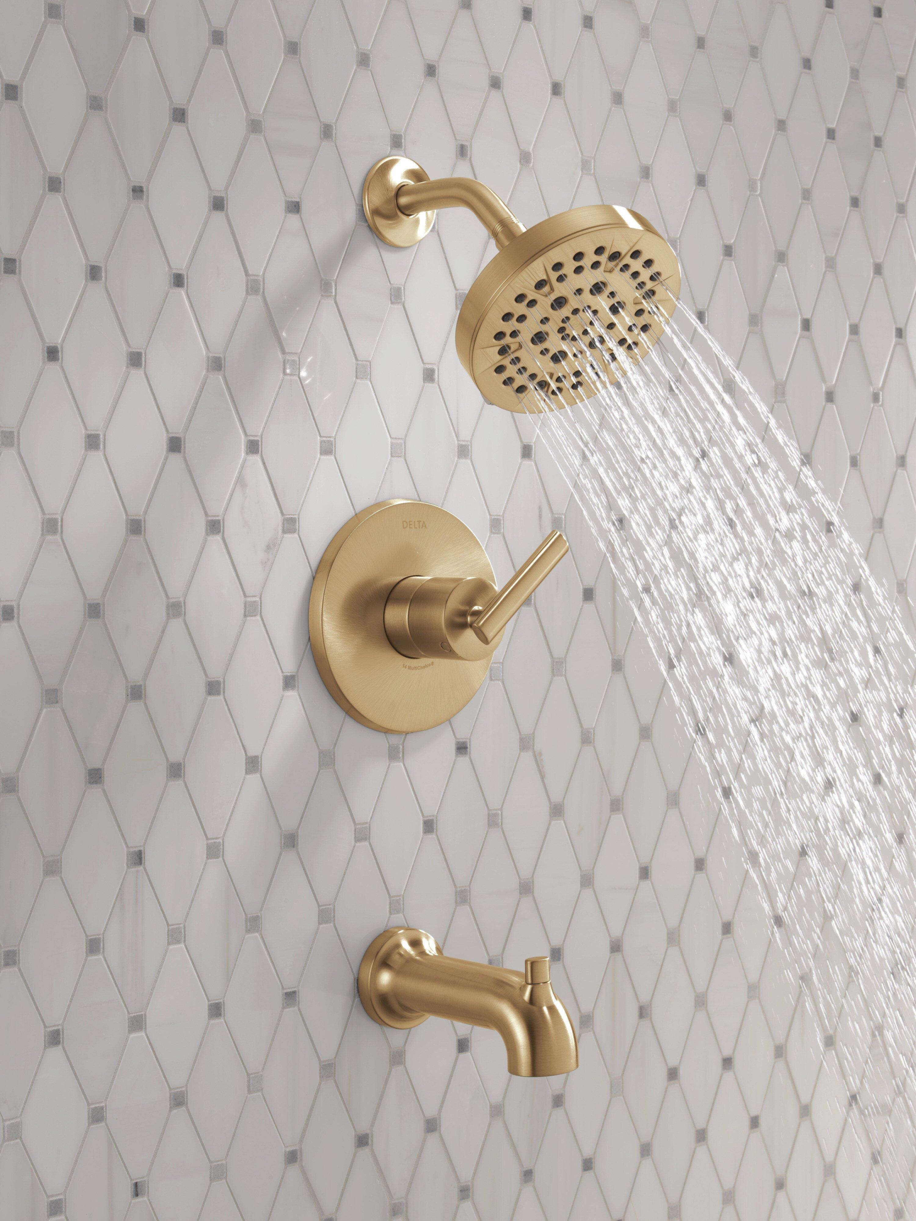 Single Handle Multi Function Bathtub & Shower Faucet in Champagne Bronze (Trim Only) 