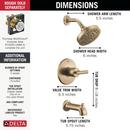 Single Handle Multi Function Bathtub & Shower Faucet in Champagne Bronze (Trim Only) 