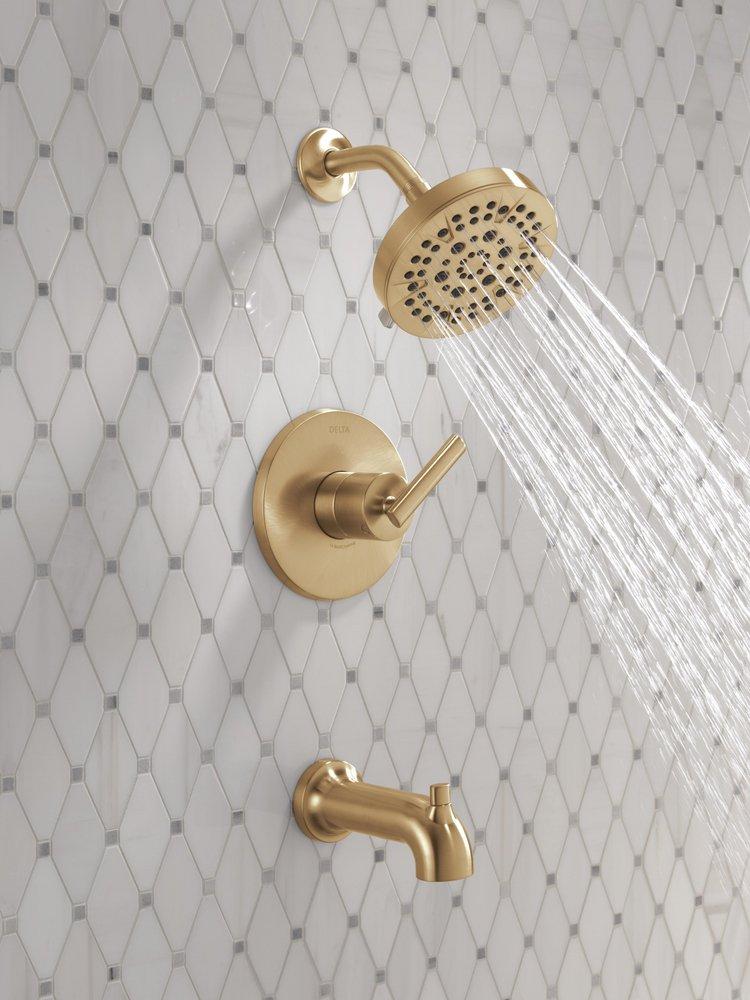 Single Handle Multi Function Bathtub & Shower Faucet in Champagne Bronze (Trim Only) 