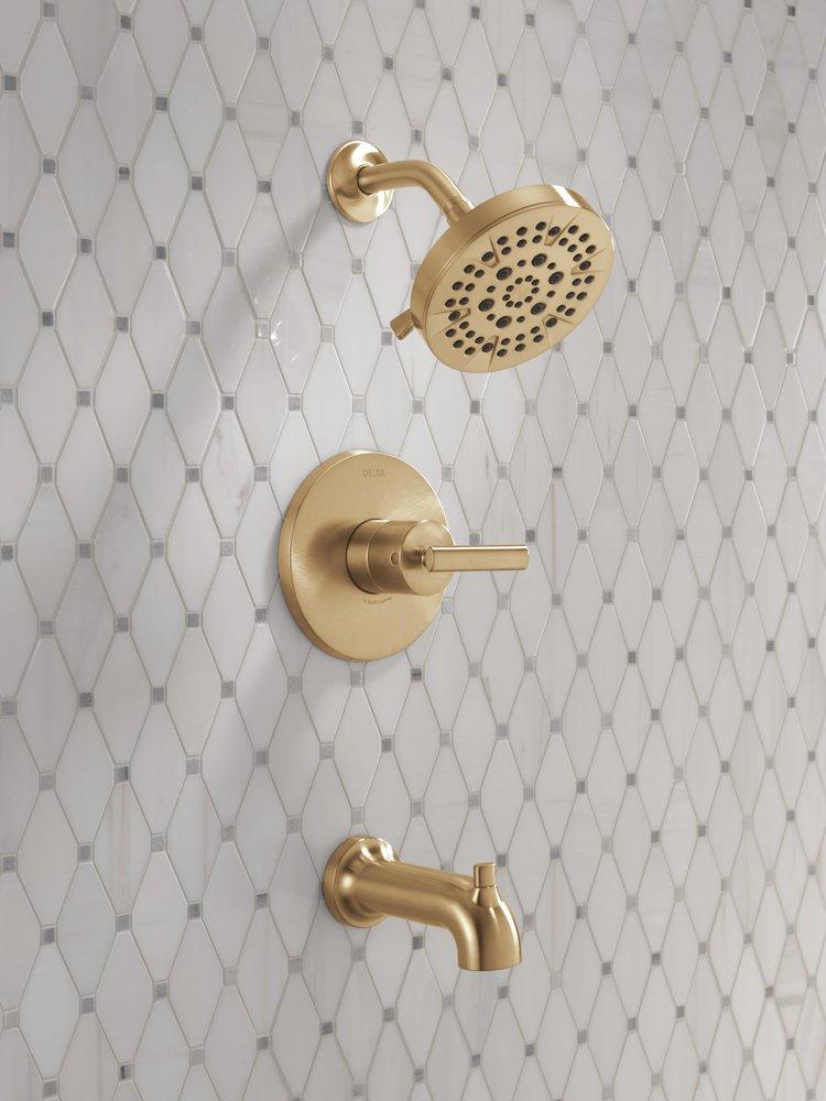 Single Handle Multi Function Bathtub & Shower Faucet in Champagne Bronze (Trim Only) 