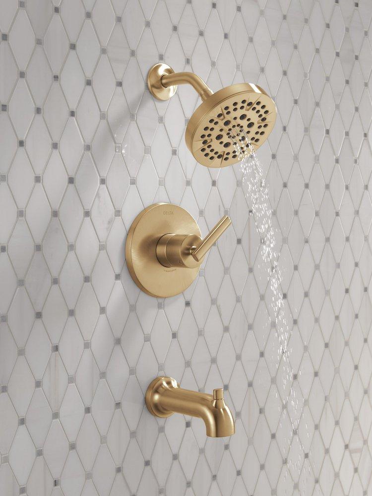 Single Handle Multi Function Bathtub & Shower Faucet in Champagne Bronze (Trim Only) 