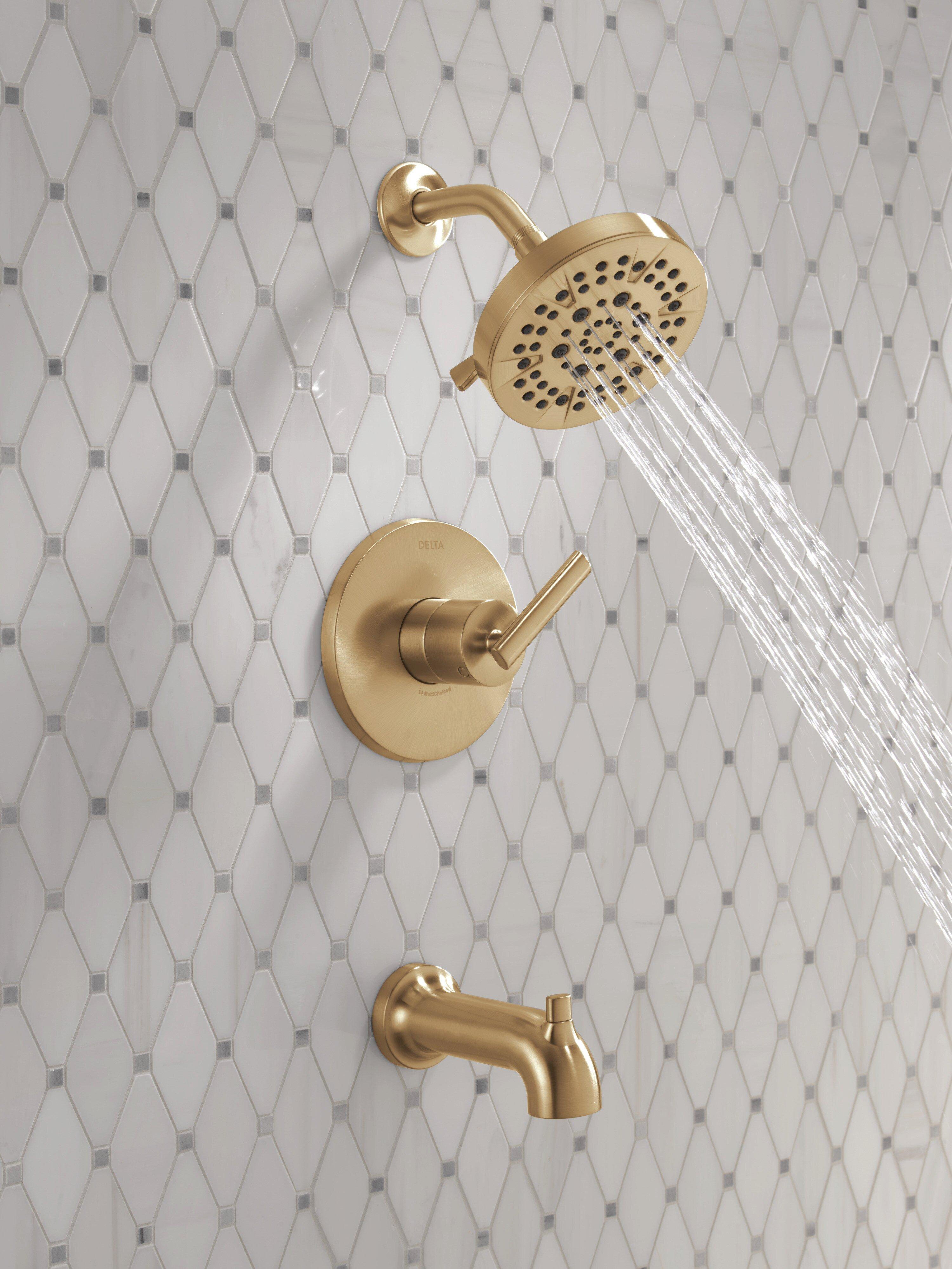 Single Handle Multi Function Bathtub & Shower Faucet in Champagne Bronze (Trim Only) 