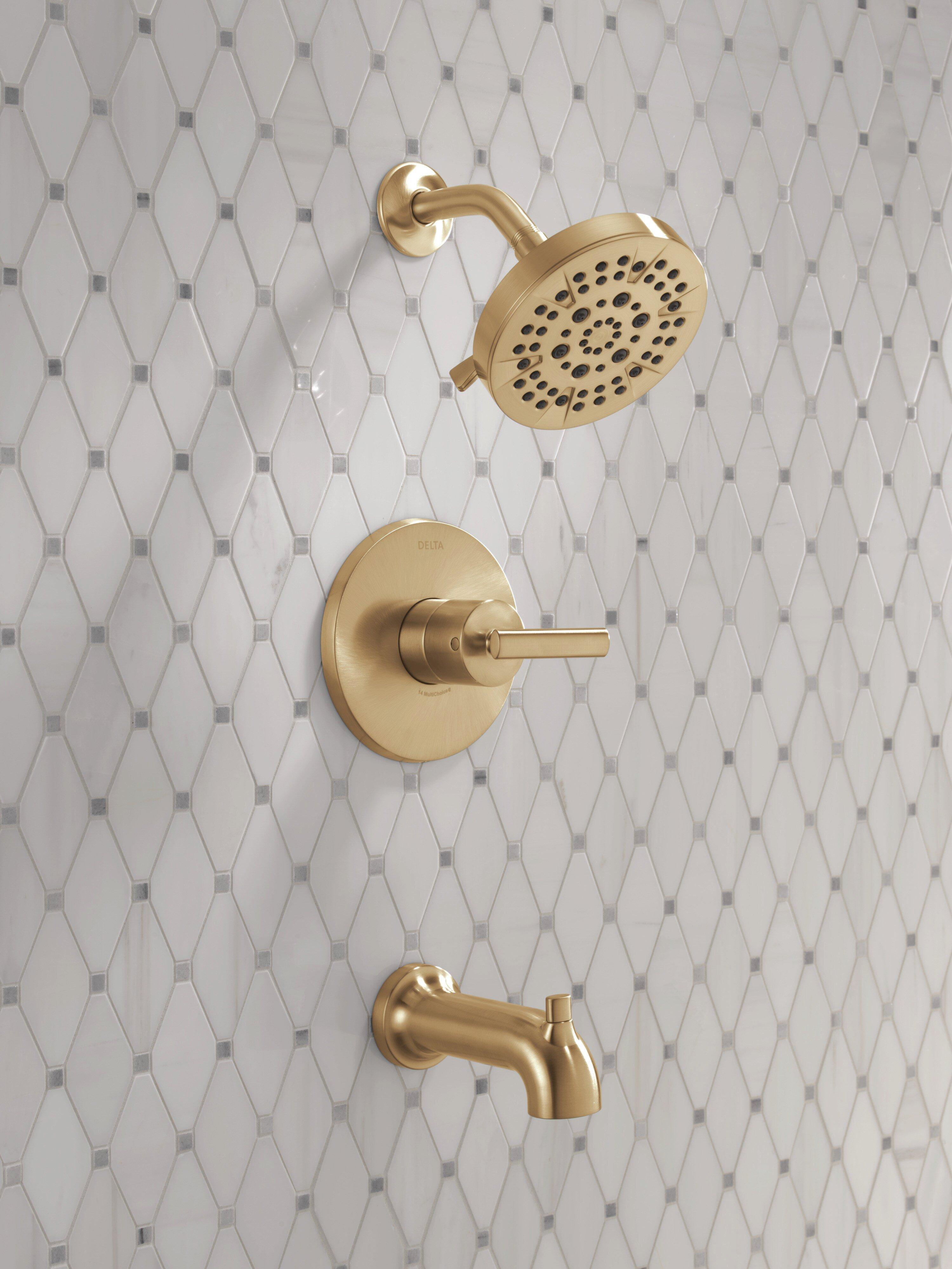 Single Handle Multi Function Bathtub & Shower Faucet in Champagne Bronze (Trim Only) 