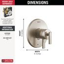 Single Handle Pressure Balancing Valve Trim in Stainless 