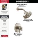 Two Handle Multi Function Shower Faucet in Stainless (Trim Only) 