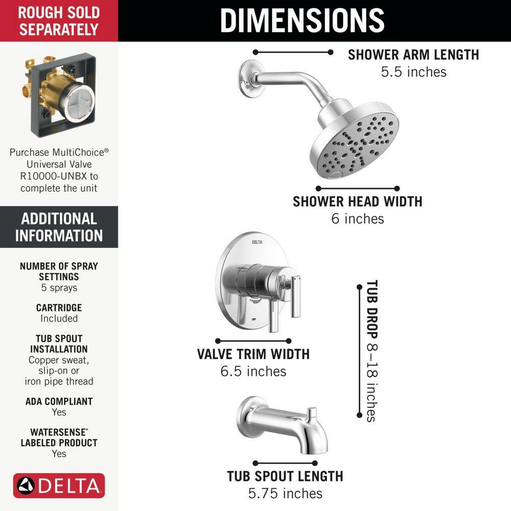 DELTA ALTADO MONITOR 17 SERIES TUB & SHOWER TRIM 