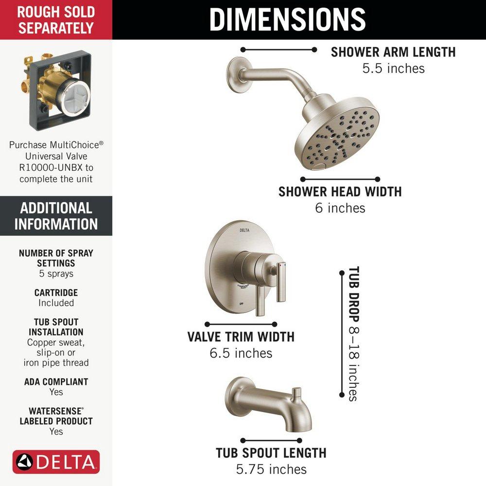 DELTA ALTADO MONITOR 17 SERIES TUB & SHOWER TRIM 
