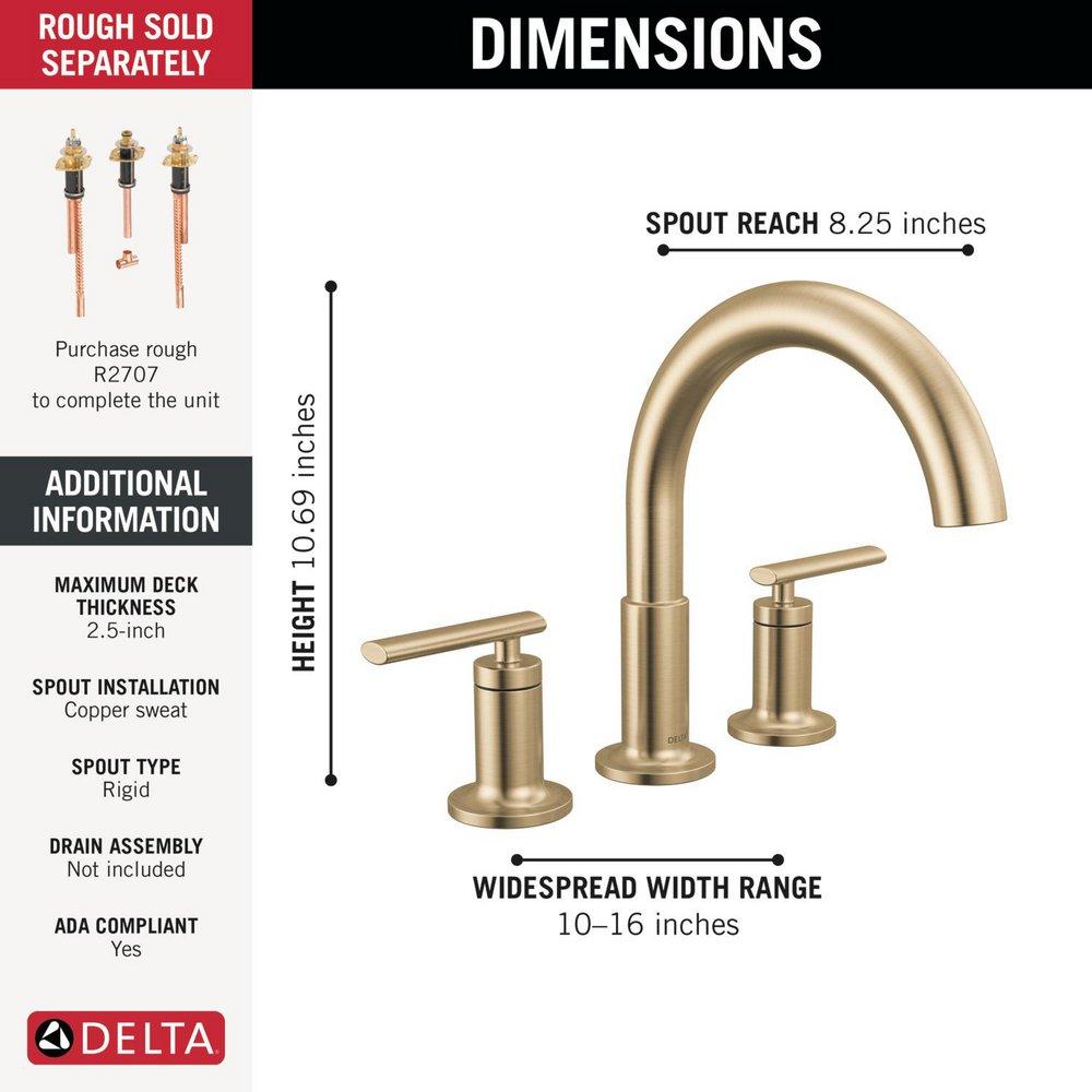Two Handle Roman Tub Faucet in Champagne Bronze (Trim Only) 