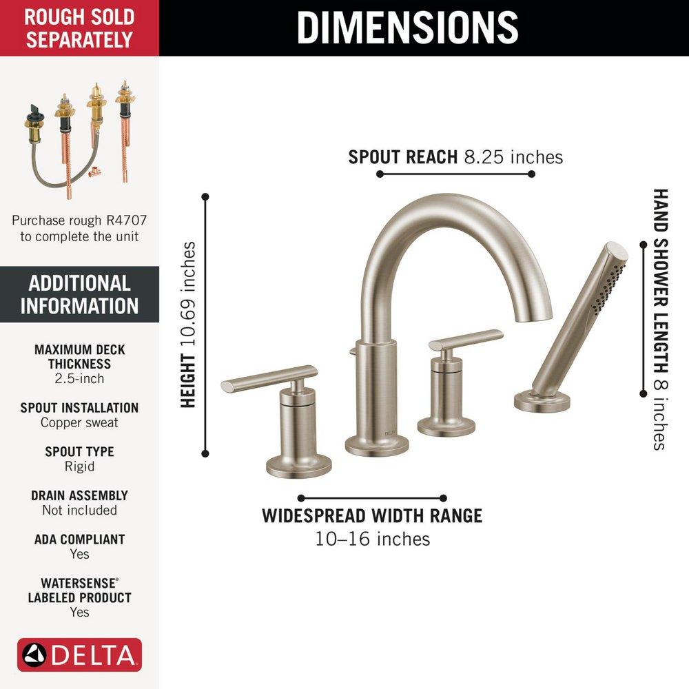 DELTA ALTADO ROMAN TUB TRIM WITH HAND SHOWER 