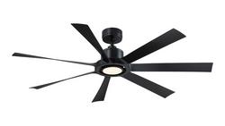 60 in. 7-Blade Smart Ceiling Fan with CCT-SelectIntegrated LED Light in Black (Damp Rated)