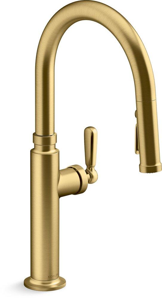 Single Handle Pull Down Touchless Kitchen Faucet in Vibrant Polished Nickel 