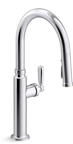 Single Handle Pull Down Touchless Kitchen Faucet in Polished Chrome
