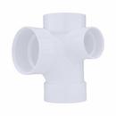 White PVC DWV Sanitary Tee with 2 
