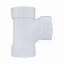 White PVC DWV Sanitary Tee with 2 
