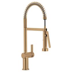 Single Handle Pull Down Kitchen Faucet in Bronzed Gold