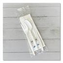 Medium Weight White Six-Piece Cutlery Kit (Fork/Knife/Napkin/Pepper/Salt/Spoon) 5.86 Plastic (250/Carton) 