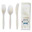 Medium Weight White Six-Piece Cutlery Kit (Fork/Knife/Napkin/Pepper/Salt/Spoon) 5.86 Plastic (250/Carton) 