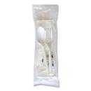 Medium Weight White Six-Piece Cutlery Kit (Fork/Knife/Napkin/Pepper/Salt/Spoon) 5.86 Plastic (250/Carton) 