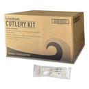 Medium Weight White Six-Piece Cutlery Kit (Fork/Knife/Napkin/Pepper/Salt/Spoon) 5.86 Plastic (250/Carton) 