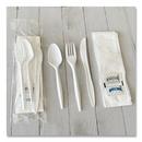 Medium Weight White Six-Piece Cutlery Kit (Fork/Knife/Napkin/Pepper/Salt/Spoon) 5.86 Plastic (250/Carton) 